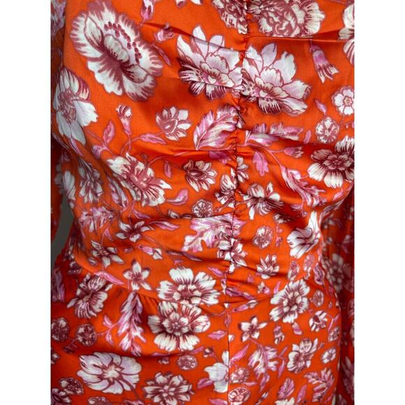 J. Crew Featherweight satin midi Dress size 6 Poppy fields Glam Floral Formal - Picture 9 of 13
